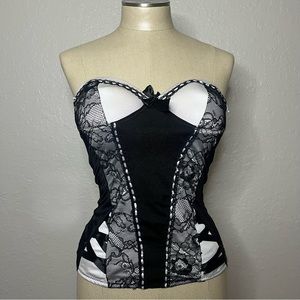 Vintage Bustier top black and white🤍🖤